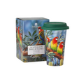 Australian Bird & Flora Rosella & Banksia Travel Mug