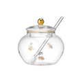 Honey Bee Glass Sugar Bowl With Spoon