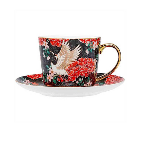 Osaka Black Cranes Cup & Saucer