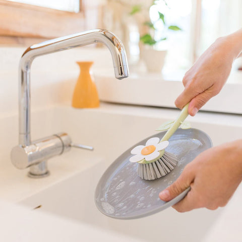 Vigar Florganic Orange Dish Brush With Vase - Orange