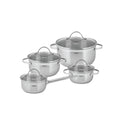 Gabriela Cookware Set 8 pieces Stainless Steel bundle - Glass lids