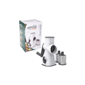 3 Blade Drum Grater with Lockable Suction Base - White/Grey / White/Grey
