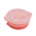 Suction Bowl With Lid - Pokey Pink