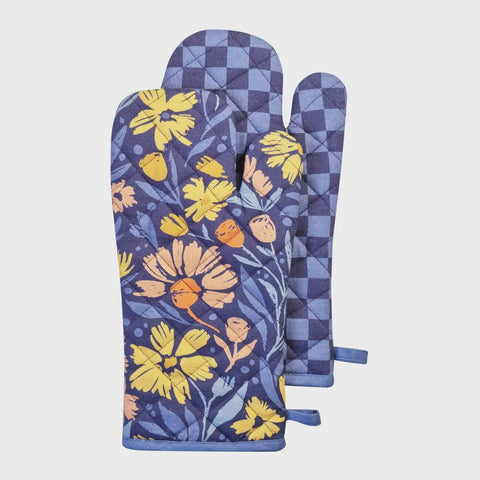 Millie Oven Mitt 2 Pack 19x35cm Dusty Blue Multi