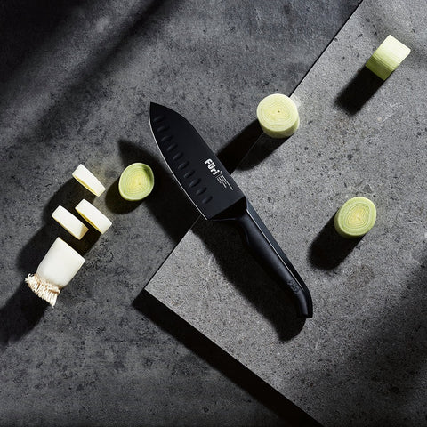 Pro Jet Black East/West Santoku Knife 13cm