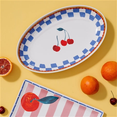 Valentina Oval Serve Platter 32cm Cherry