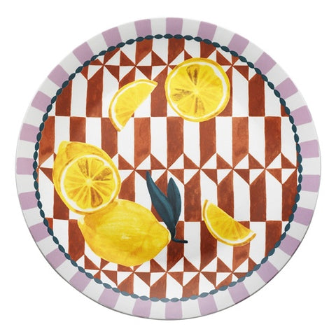 Valentina Round Platter Lemon