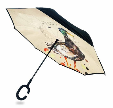 Reverse Umbrella With Sun Safe Upf50 - Mallard Duck | By Dani Till