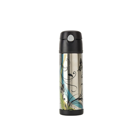 Stainless Steel 530ml  Vacuum Insulated Hydration Bottle With Straw / Butterfly