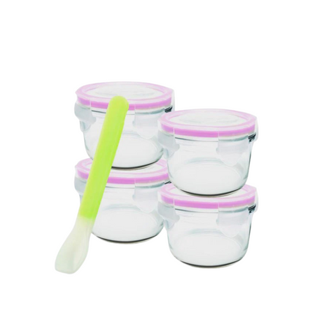 5 Piece Round Baby Set With Silicone Spoon 165ml