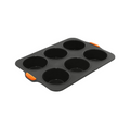 Silicone 6 Cup Large Muffin Pan 35.5 X 24.5cm (9 X 4.5cm) - Gray