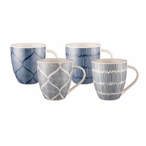 Mega Mug Set/4 Indigo Sketch