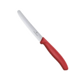 Steak & Tomato Knife, 11cm Rnd Tip, Wavy Edge, Nylon - Red