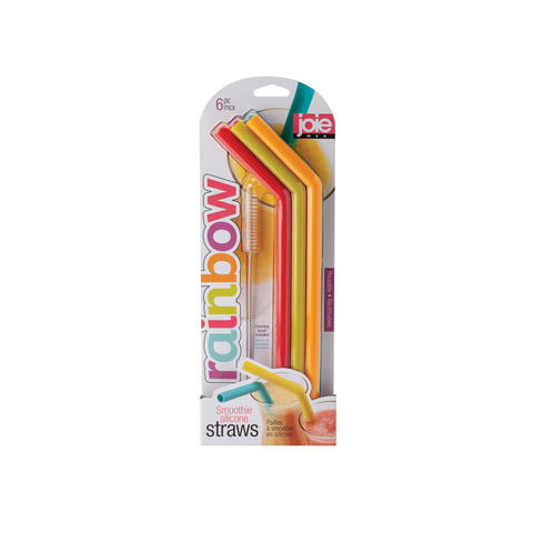 Smoothie Silicone Straws 6piece with Brush, 26.7x1.1x1.1cm - Silicone