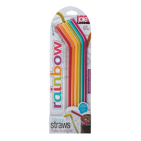 Silicone Straws 6 pieces With Brush, 23x0.8x0.8cm - Silicone