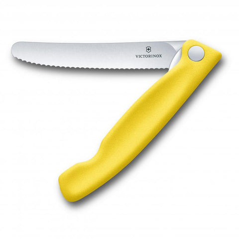 Swiss Classic Multi-Purpose Folding Steak Knife Yellow 11cm