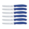 Steak & Tomato Knife,11cm Round Tip,Wavy Edge,6 pc Set Classic Blue