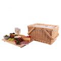 4 Person Pine Wood Top Insulated Picnic Basket Zen Arc