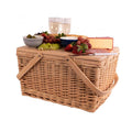 4 Person Pine Wood Top Insulated Picnic Basket Zen Arc