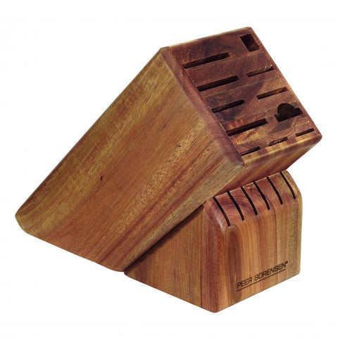 17 Slot Knife Block - Acacia Wood