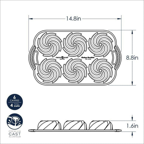 Nordic Ware Heritage Bundtlette Pan | 38x22.5x4.5cm