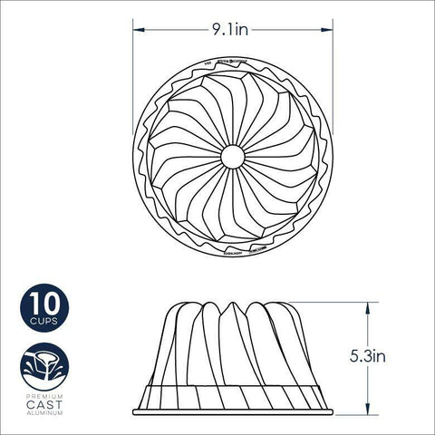 Kugelhopf Bundt Pan - Sparkling Silver