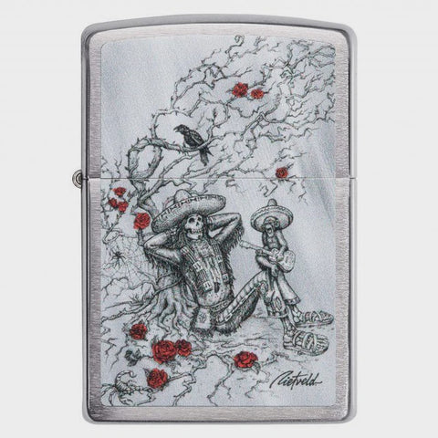 Brushed Chrome Mexican Skull