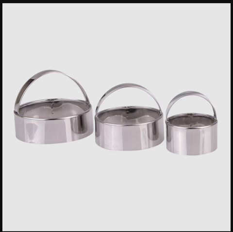 Stainless Steel Plain Scone Cutters With Handle Set 3
