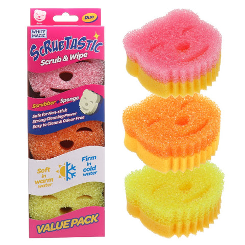 Scrubtastic Scrub & Wipe Sponge DUO 3 Pack
