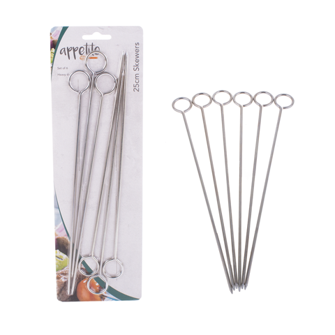 Chrome Skewers 10"/25cm Set 6