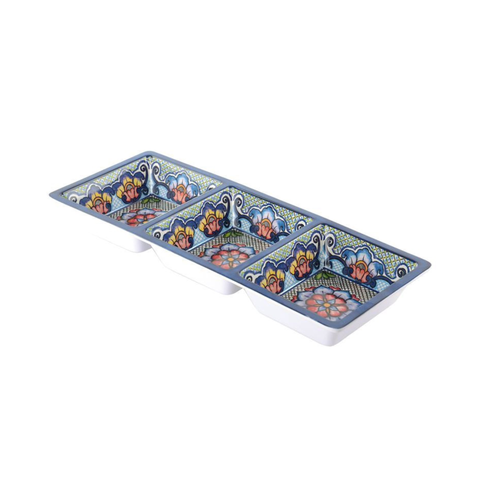 Three Section Tray - Blue