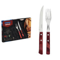 12-Piece Stainless-Steel Flatware Set with Red Polywood Handles