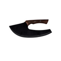 Churrasco Black Multipurpose Cleaver with Stainless-Steel Blade and Wood Handle, 10"
