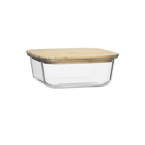 Nourish Square Storage With Bamboo Lid 18Cm