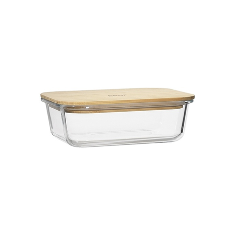 Nourish Rectangle Storage With Bamboo Lid 22 X 16Cm