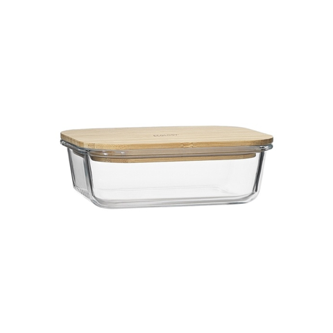Nourish Rectangle Storage With Bamboo Lid 20 X 15Cm