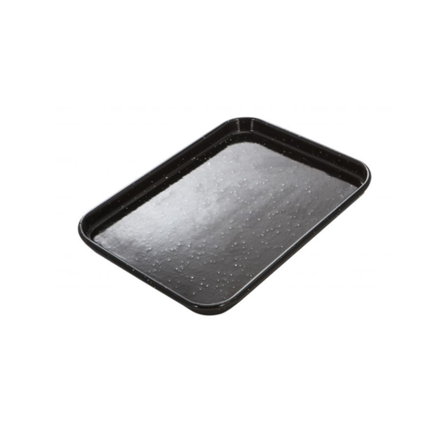 Professional Vitreous Enamel Baking Tray Black External 24x18x1.5cm/Internal 23x16.5x1.5cm