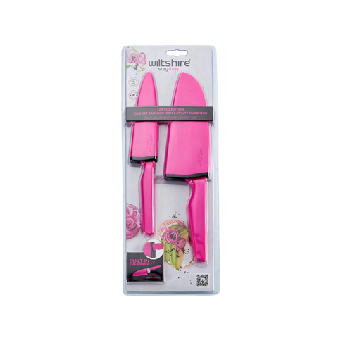 Staysharp Pink Duo Set Santoku & Utility Knife