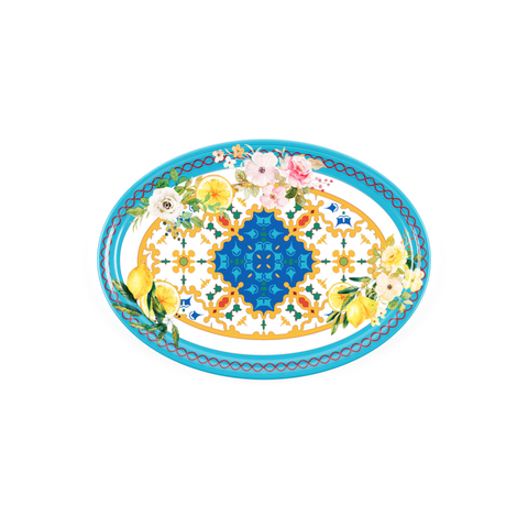 Oval Tray Large Flower & Lemon