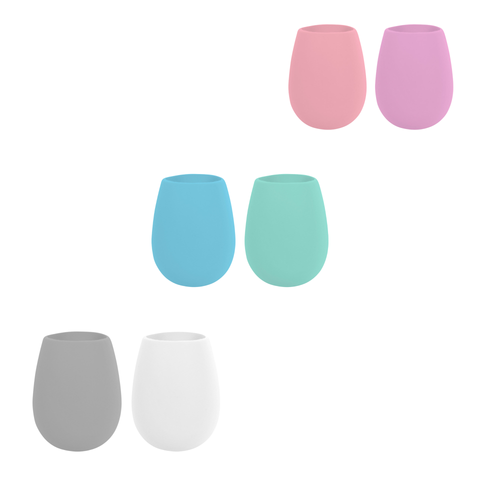 Silicone Stemless Wine Glass - Set Of 2(3 Colors)