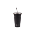 Oasis Smoothie Tumblers 500ml Stainless Steel Double Wall Insulated Tumbler  W/Straw / Black