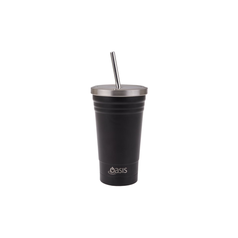 Oasis Smoothie Tumblers 500ml Stainless Steel Double Wall Insulated Tumbler  W/Straw - 6 Colors