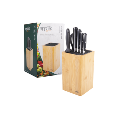 Square Universal Knife Block - Bamboo