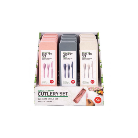 Wheat Straw Travel Cutlery Set (Assorted Colours)