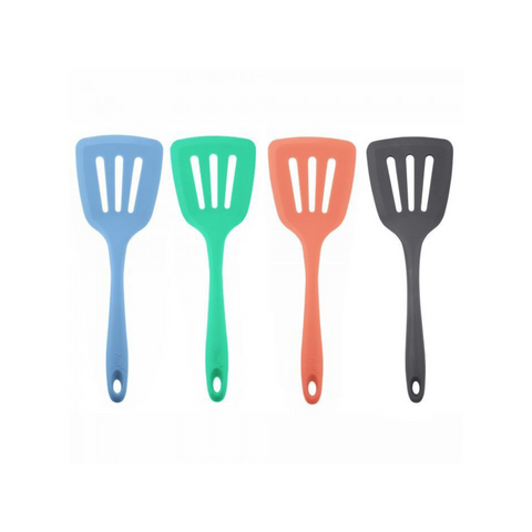 Silicone Slotted Turner 4 Assorted Colours