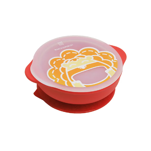 Suction Bowl With Lid - Marcus Red