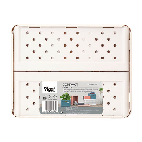 Vigar 3.3L Compact Sand White Foldable Cratev