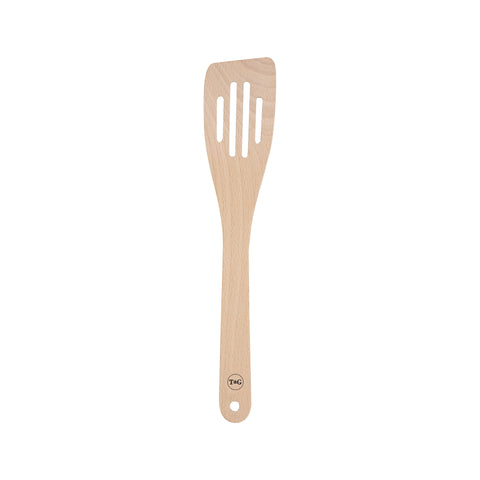 Wooden Curved Slotted Wok Spatula, Fsc Certified Beech
