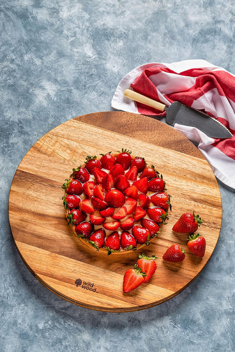 Stockton Display & Cutting Board with Stainless Steel Band