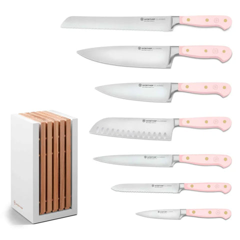 Pink Himalayan Knife Block Set 8 Pieces